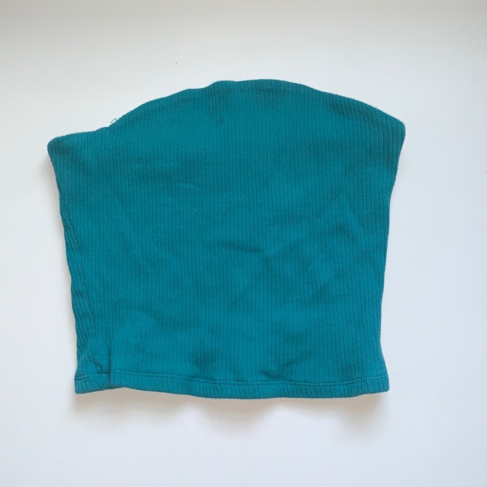 Teal Garage Ribbed Tube top
